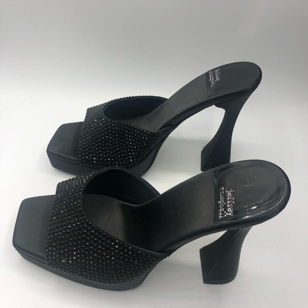 Jeffrey Campbell HollywoodJ Rhinestone Platform Square Toe Mule Black US 8 - Picture 10 of 11